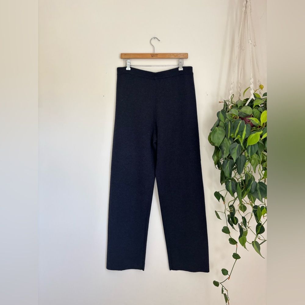 Eileen Fisher Merino Jersey Straight Pant in Navy - Picture 3 of 7